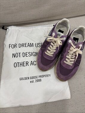 Golden Goose Purple Suede & Mesh Low-Top Sneakers